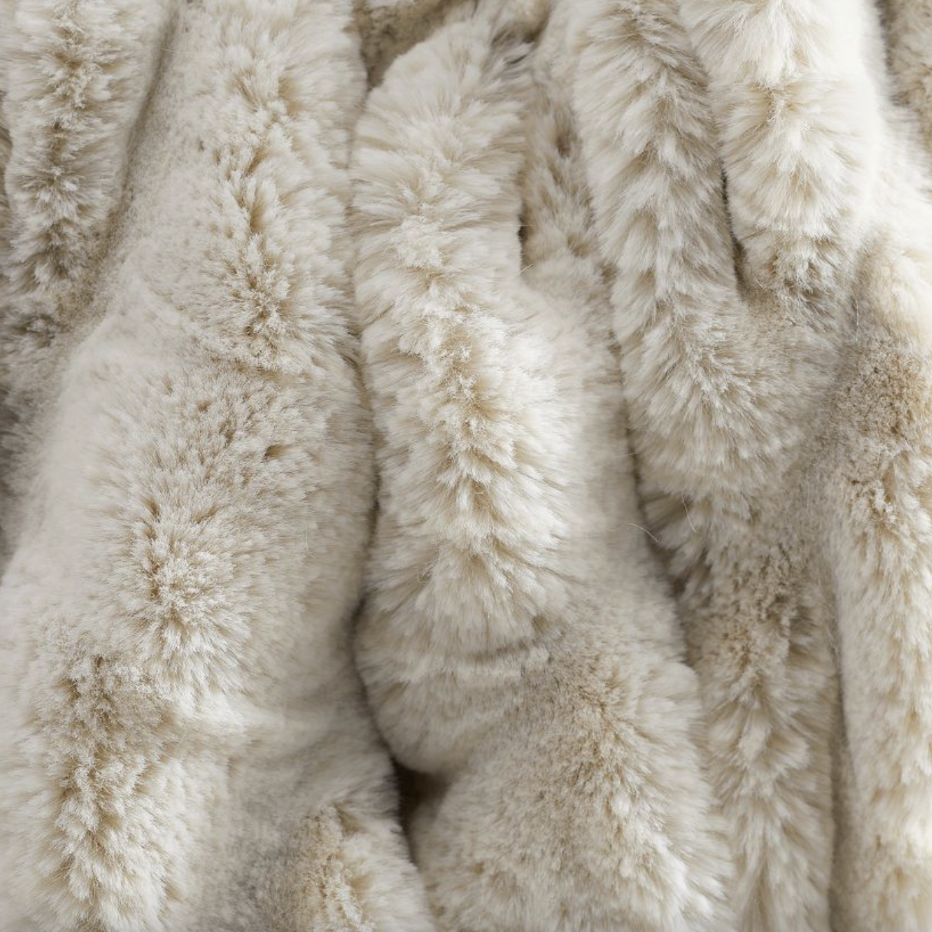 Soft Ruched Faux Fur Throw