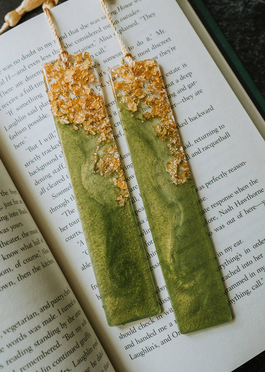 Olive Green & Gold Bookmark