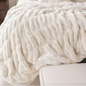 Soft Ruched Faux Fur Throw