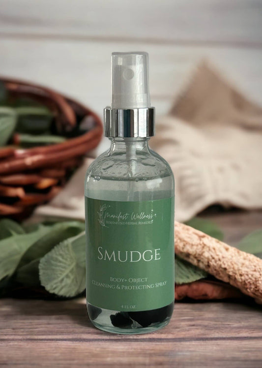 Smudge Aromatherapy Spray with Black Obsidian Gemstones